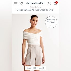 Abercrombie & Fitch White Off the Shoulder Bodysuit